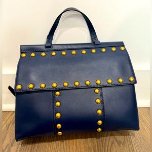 Tory Burch Block T Stud Mini Tote in Navy Blue - like new